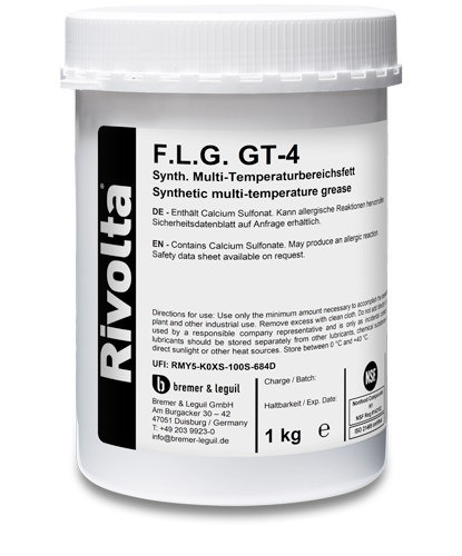 F.L.G. GT-4-RIVOLTA Schmierstoffe von Bremer & Leguil F.L.G. GT-4-RIVOLTA Schmierstoffe von Bremer & Leguil